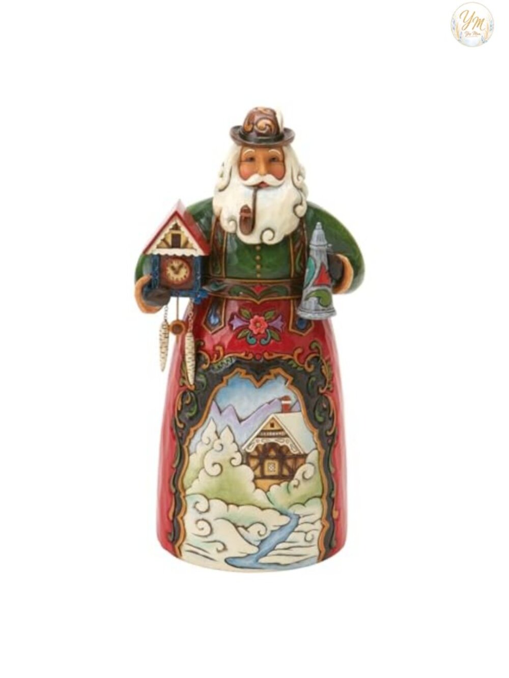 Enesco Jim Shore Heartwood Creek German Santa Figurine Stone Resin 6.75"